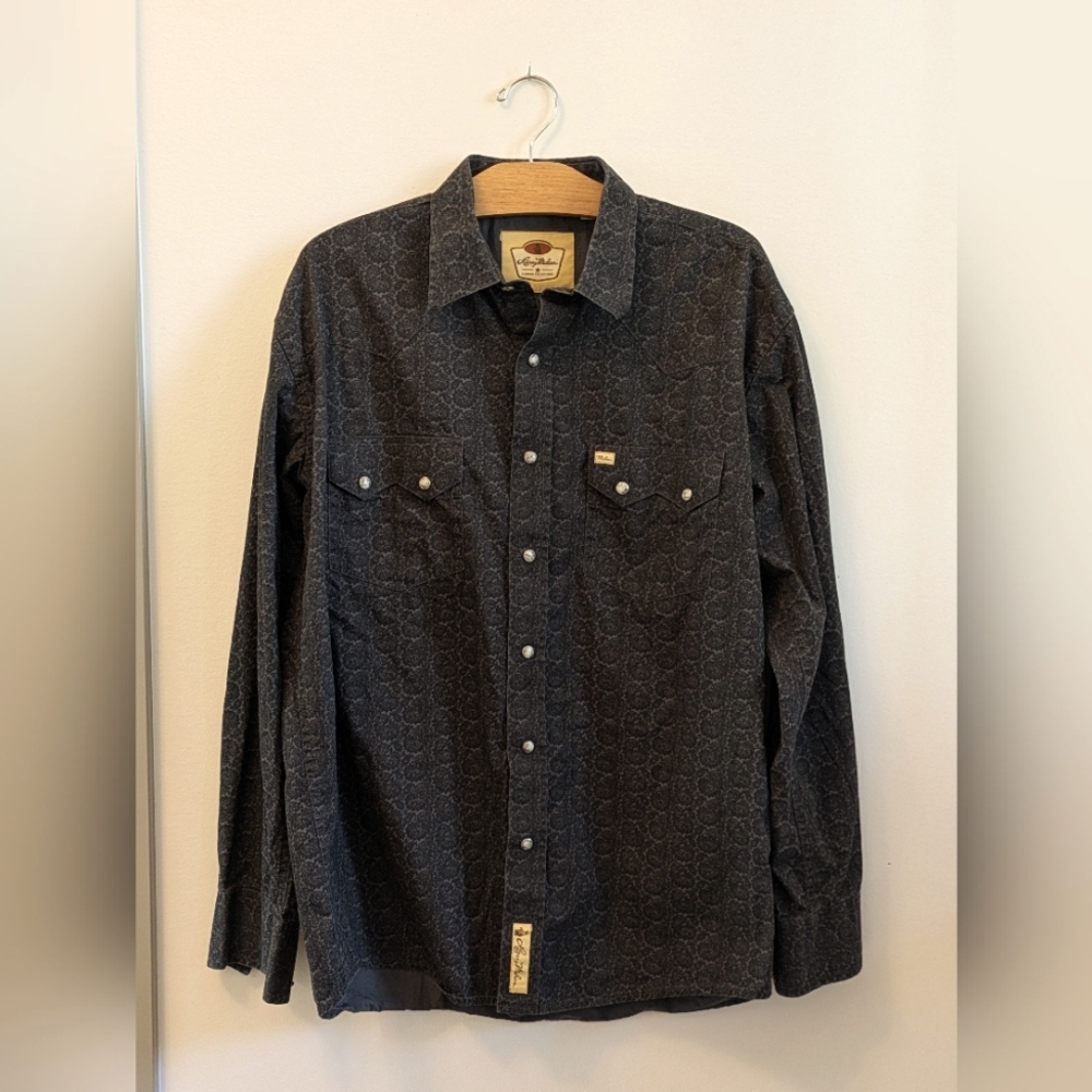 Larry Mahan Western shirt Paisley Pearl snap buttons size L
